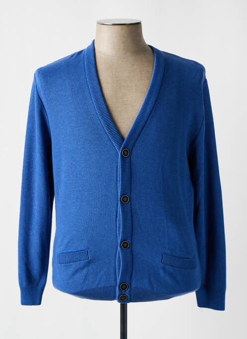 Gilet manches longues col v bleu RHODAMEL homme