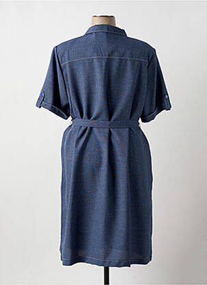 Robe mi-longue manches courtes manches courtes bleu VALMODE femme