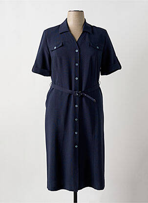 Robe mi-longue manches courtes manches courtes bleu FRANCE RIVOIRE femme