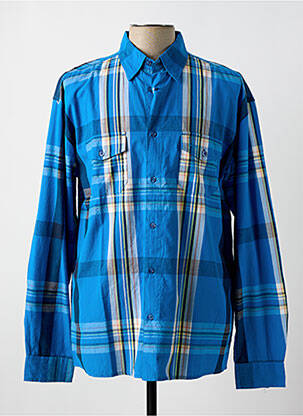 Chemise manches longues bleu QUINZE & TREIZE pour homme