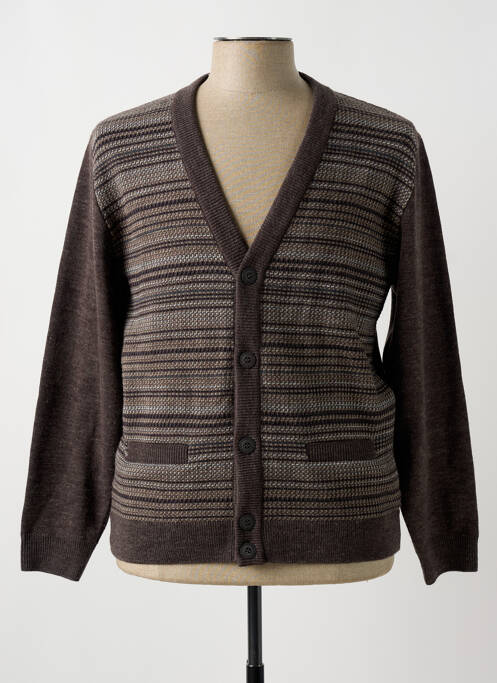 Gilet manches longues marron PAUL RHODAMEL pour homme