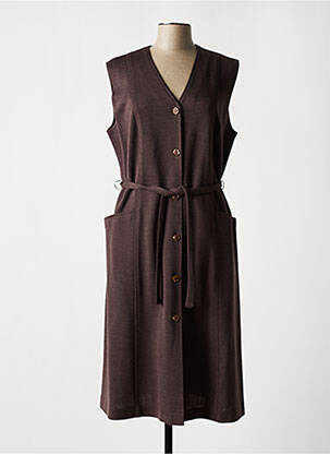 Robe mi-longue sans manche sans manche marron GRIFFON femme