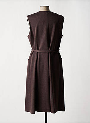 Robe mi-longue sans manche sans manche marron GRIFFON femme