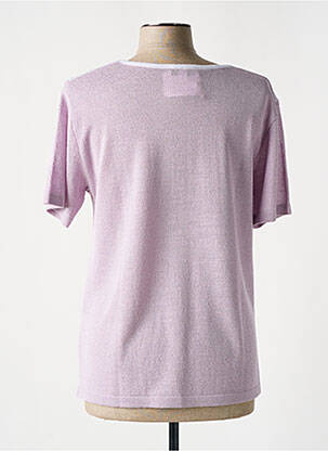 Pull coupe cintrée manches courtes violet ELEANE femme