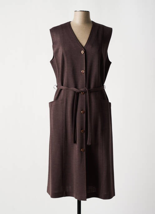 Robe mi-longue marron GRIFFON pour femme
