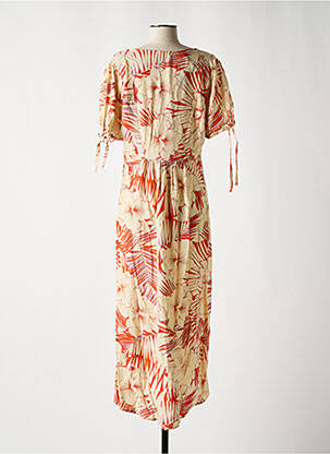 Robe longue imprimé fantaisie manches courtes orange LPB femme