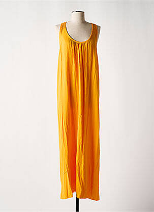 Robe longue coupe fluide fines bretelles orange CULTURE SUD femme