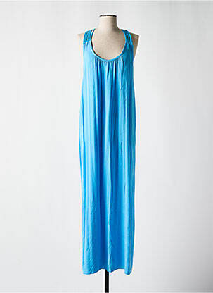 Robe longue coupe fluide fines bretelles bleu CULTURE SUD femme