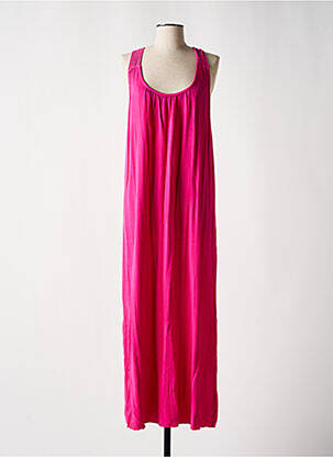 Robe longue coupe fluide fines bretelles rose CULTURE SUD femme