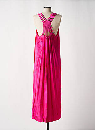 Robe longue coupe fluide fines bretelles rose CULTURE SUD femme