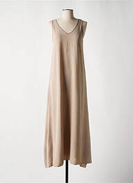 Robe longue sans manche sans manche beige DON ALGODON femme