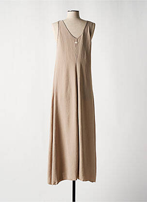 Robe longue sans manche sans manche beige DON ALGODON femme