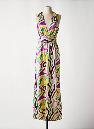 Robe longue imprimé fantaisie sans manche beige LPB femme