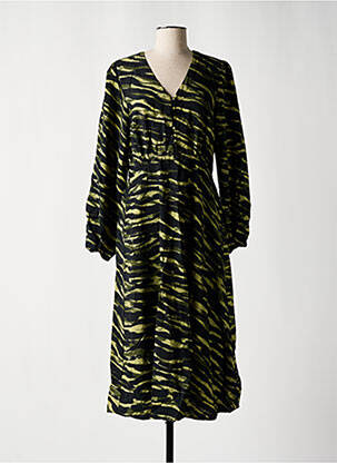 Robe mi-longue manches longues manches longues vert B.YOUNG femme