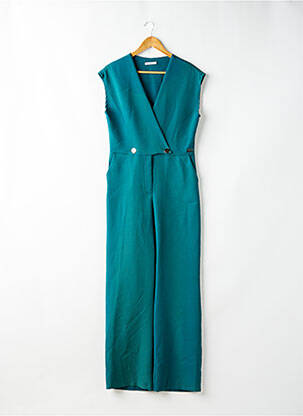 Combi-pantalon col cache-coeur sans manche vert DINA & DESS femme