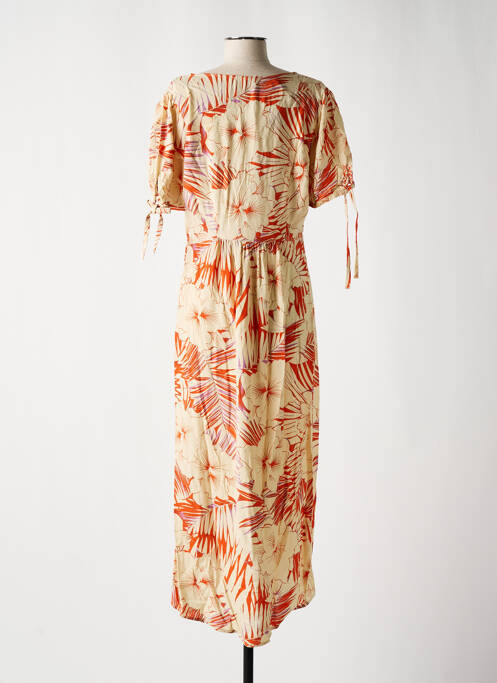 Robe longue imprimé fantaisie manches courtes orange LPB femme