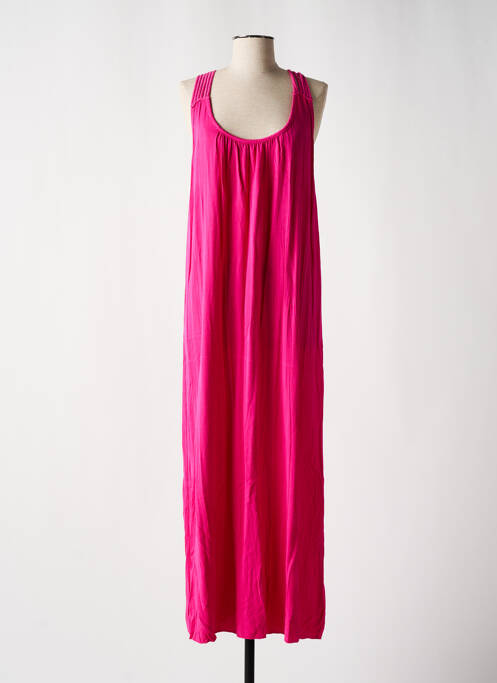 Robe longue coupe fluide fines bretelles rose CULTURE SUD femme