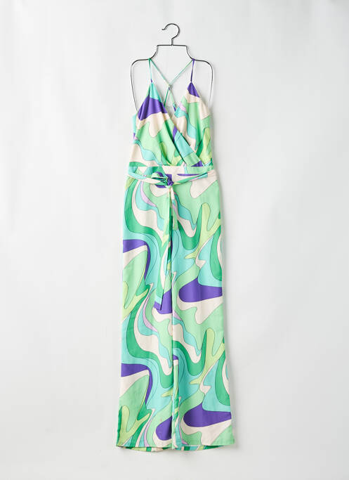 Combi-pantalon col cache-coeur fines bretelles vert MORGAN femme