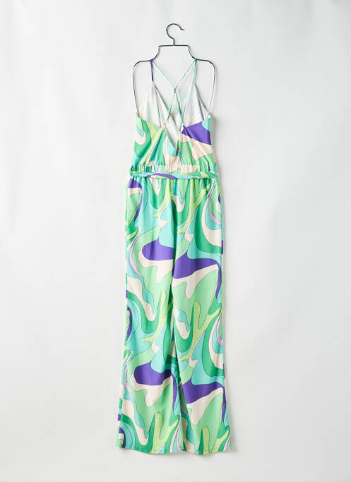 Combi-pantalon col cache-coeur fines bretelles vert MORGAN femme