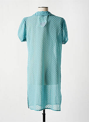 Robe mi-longue coupe fluide manches courtes bleu DIVA & DESS femme