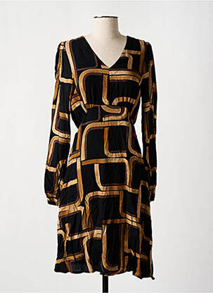 Robe mi-longue manches longues manches longues noir B.YOUNG femme