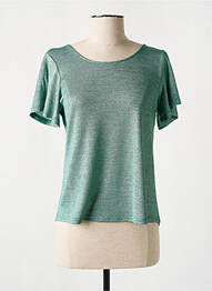 T-shirt stretch manches courtes vert MOLLY BRACKEN femme