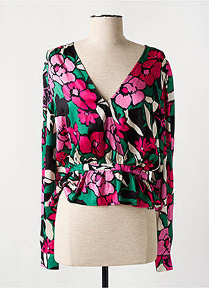 Blouse imprimé fleurs manches longues rose MORGAN femme
