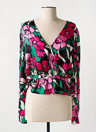 Blouse imprimé fleurs manches longues rose MORGAN femme