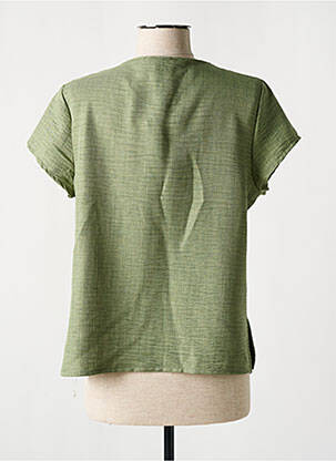Blouse tissage crêpe manches courtes vert DIVA & DESS femme