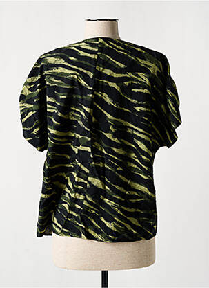 Blouse tissage crêpe manches courtes vert B.YOUNG femme