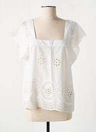 Blouse légère et transparente manches courtes beige LOSAN femme