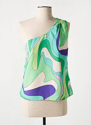 Top imprimé fantaisie sans manche vert MORGAN femme