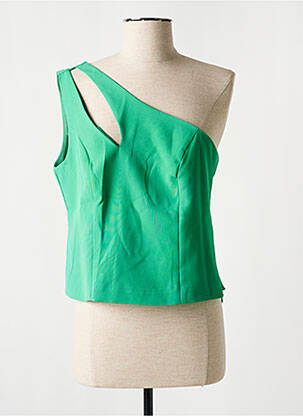 Top tissage crêpe sans manche vert DIVA & DESS femme