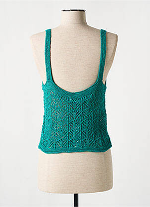 Pull maille ajourée fines bretelles vert MOLLY BRACKEN femme