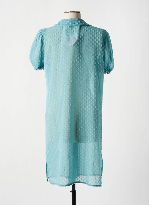 Robe mi-longue coupe fluide manches courtes bleu DIVA & DESS femme