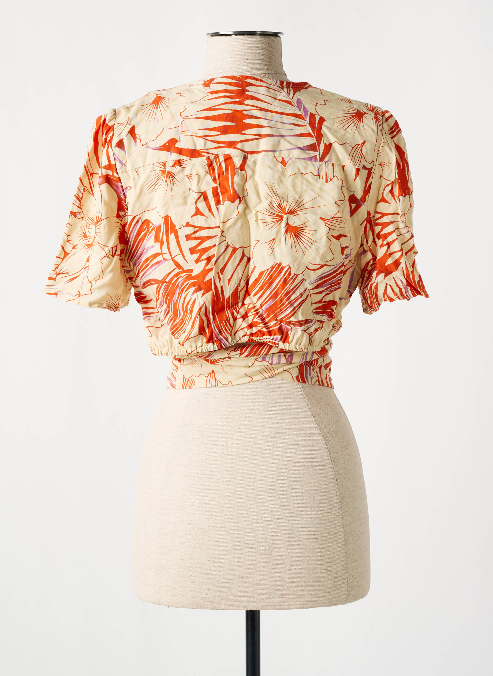 Chemisier tissage popeline manches courtes orange LPB LES PETITES BOMBES  femme