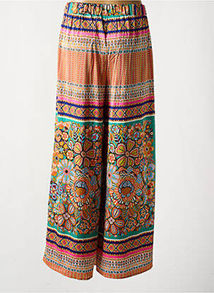 Pantalon large coupe fluide taille haute orange MOLLY BRACKEN femme
