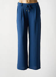 Pantalon large tissage crêpe taille normale bleu LOSAN femme