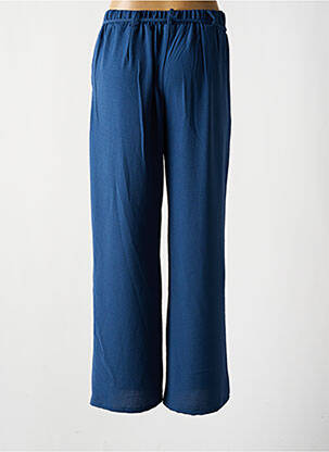 Pantalon large tissage crêpe taille normale bleu LOSAN femme