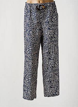 Pantalon droit tissage popeline taille haute bleu DIVA & DESS femme