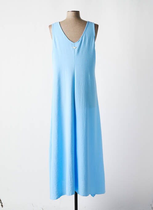 Robe longue coupe évasée sans manche bleu DON ALGODON femme