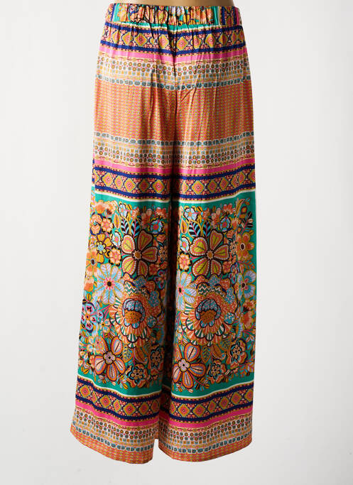 Pantalon large coupe fluide taille haute orange MOLLY BRACKEN femme