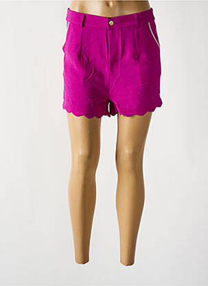 Short fermeture zippée sous rabat boutonné violet MOLLY BRACKEN femme