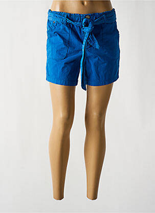 Short fermeture zippée sous rabat boutonné bleu WAXX femme