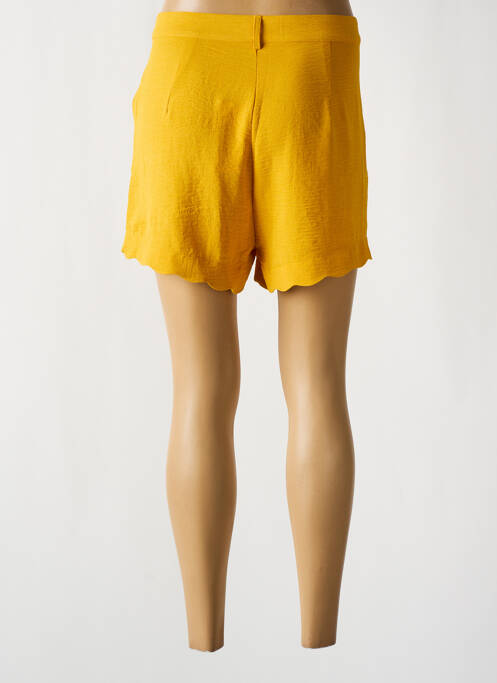 Short fermeture zippée sous rabat boutonné jaune MOLLY BRACKEN femme