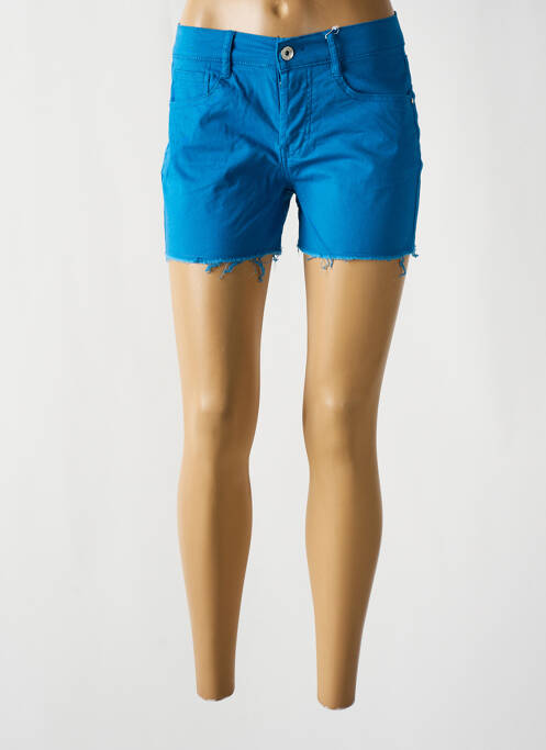 Short fermeture zippée sous rabat boutonné taille normale bleu LPB femme