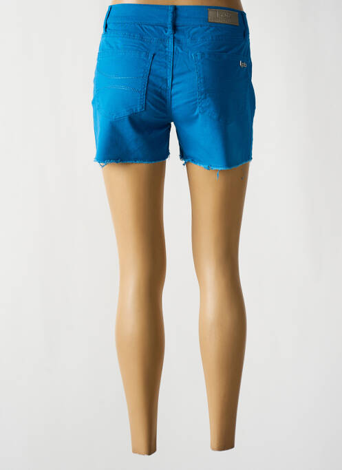 Short fermeture zippée sous rabat boutonné taille normale bleu LPB femme