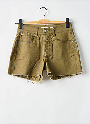 Short fermeture zippée sous rabat boutonné taille normale vert LPB femme