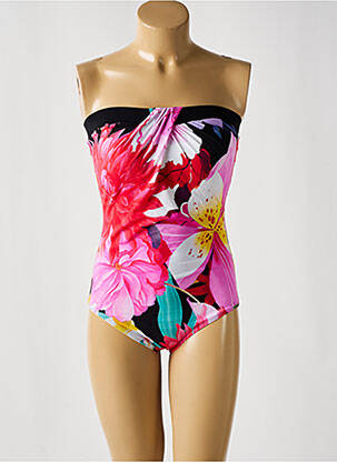 Maillot de bain 1 pièce effet matière satinée haut soutien-gorge moulé rose SUNFLAIR femme