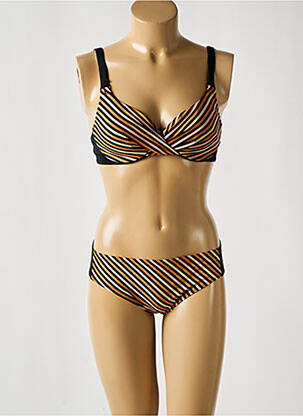 Maillot de bain 2 pièces stretch haut soutien-gorge emboitant orange ANITA femme